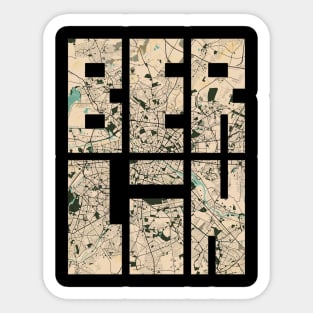 Berlin, Germany City Map Typography - Vintage Sticker